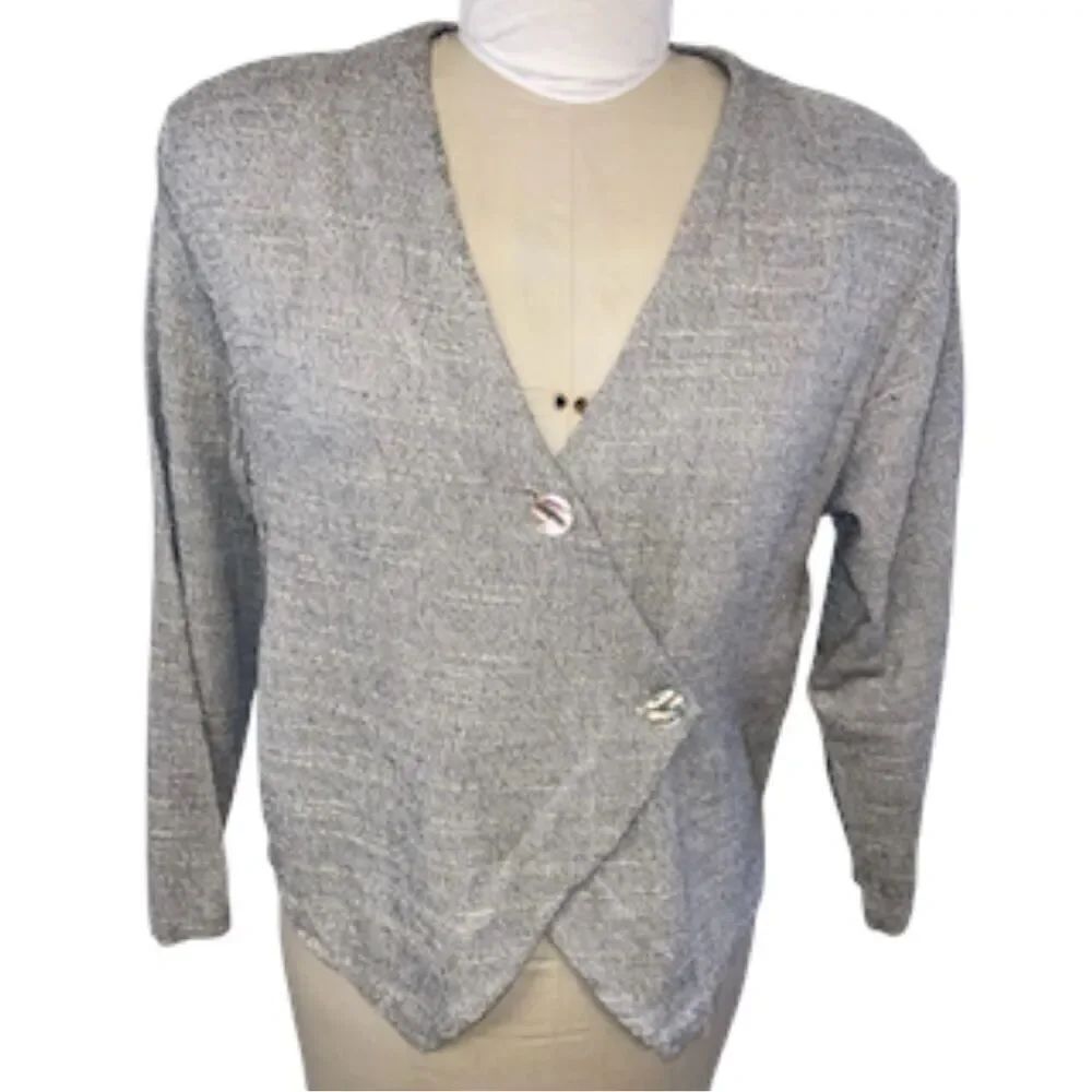 Moray California Vtg. Weskit Top Long Sleeve Front Button Wrap Sz. L